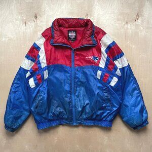 Vintage 90s New England Patriots NFL Game Day Puffer Jacket / Size Men's XL